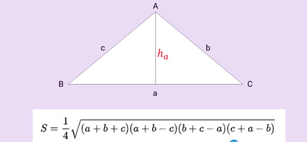 Cách tính diện tích tam giác mở rộng