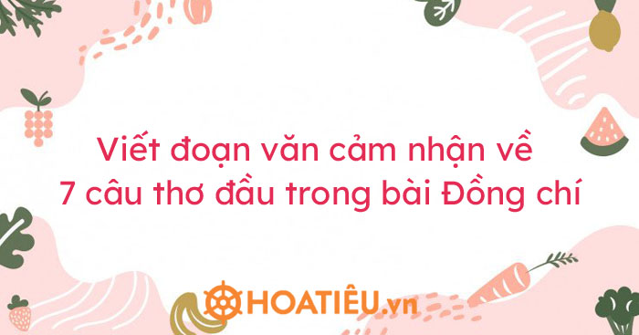 Viết đoạn Văn Cảm Nhận Về 7 Câu Thơ đầu Trong Bài Đồng Chí - Hoatieu.vn