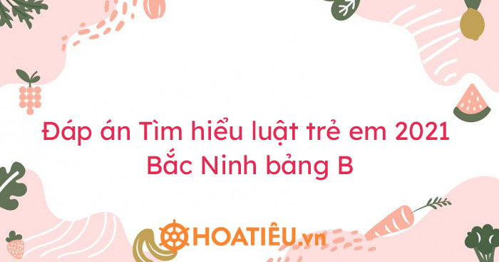 Đáp án Tìm hiểu luật trẻ em 2021 Bắc Ninh bảng B - Hoatieu.vn