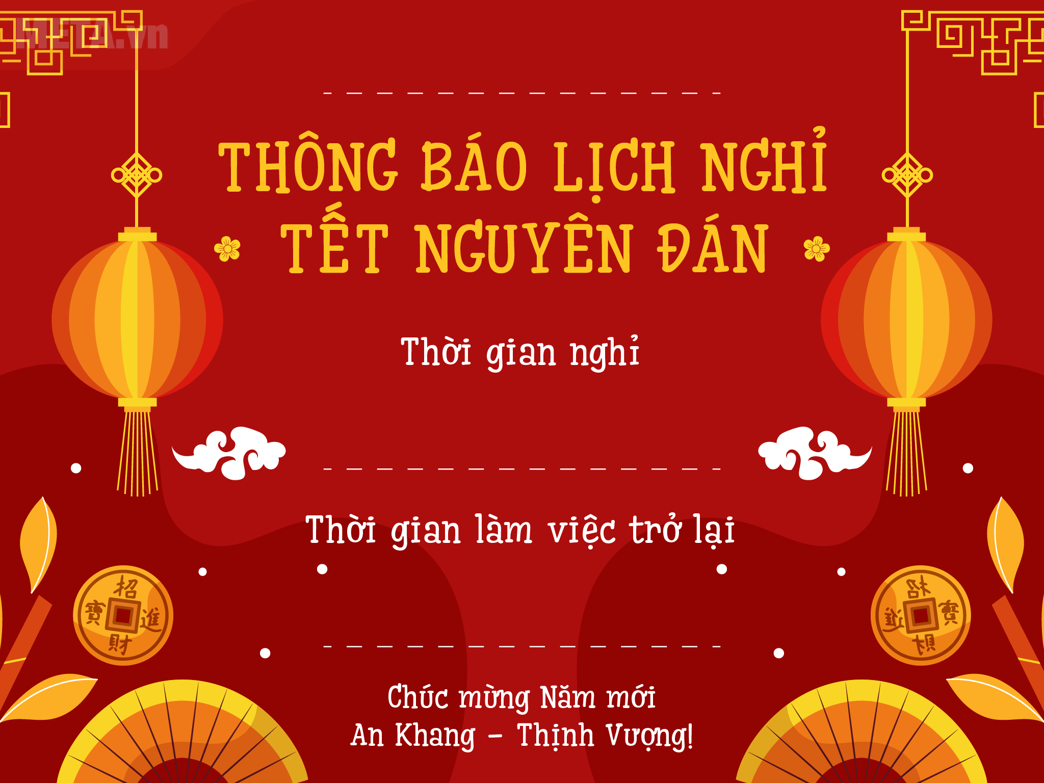 THÔNG BÁO NGHỈ TẾT ÂM LỊCH 2024 sẽ mang đến những khoảnh khắc đáng nhớ, với những hoạt động vui chơi sôi động và những khung cảnh đẹp tựa một bức tranh. Hãy xem hình ảnh liên quan để cùng bắt đầu kế hoạch cho dịp Tết sắp tới.