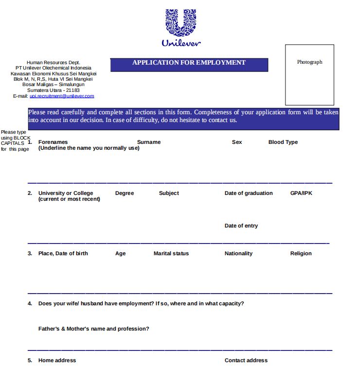 Download 99 mẫu đơn xin việc của unilever đẹp và chuyên nghiệp nhất