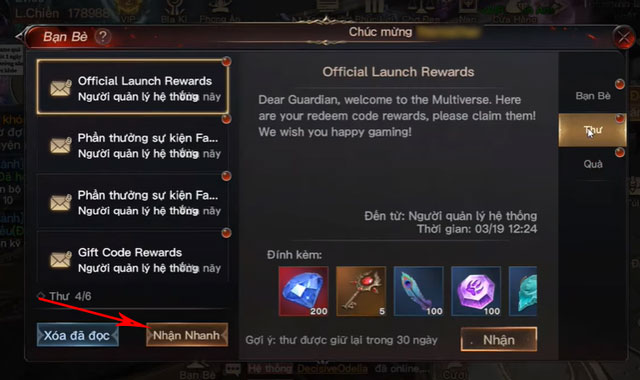 Nhập mã Dark Nemesis Infinite Quest