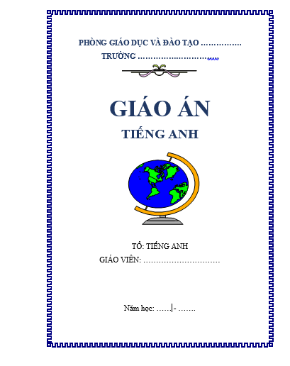 Bìa giáo án tiếng anh