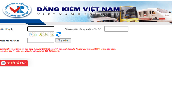Tra cứu phạt nguội trên website Cục đăng kiểm Việt Nam