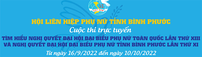 Banner thi Tìm hiểu Nghị quyết Đại hội Đại biểu Phụ nữ Bình Phước
