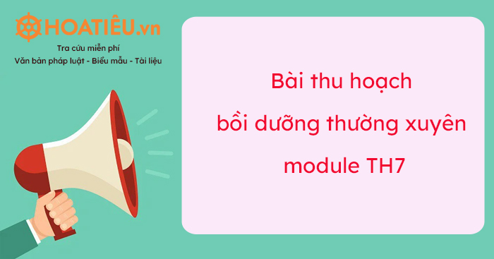 Bài thu hoạch bồi dưỡng thường xuyên module TH7 - HoaTieu.vn