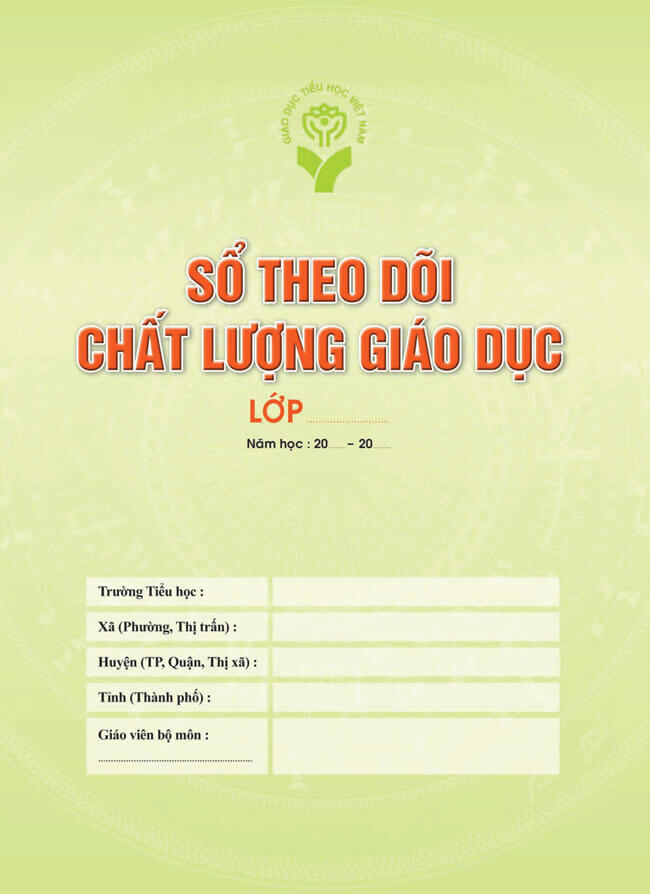 Bìa sổ theo dõi chất lượng giáo dục