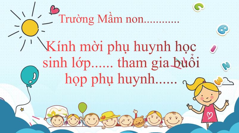 Giấy mời họp phụ huynh mầm non