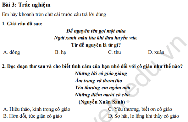 Bộ Đề Luyện Thi Trạng Nguyên Tiếng Việt Lớp 2 Năm 2023 - Hoatieu.Vn