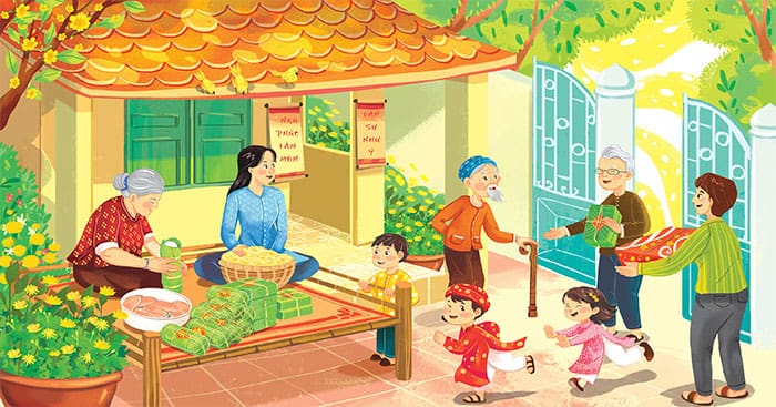 Vẽ tranh gói bánh chưng ngày Tết đơn giản  Vẽ tranh gia đình gói bánh Chưng  ngày Tết  Ngày tết Mỹ thuật Nhật ký nghệ thuật