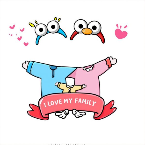 Ảnh chibi ghép mặt gia đình