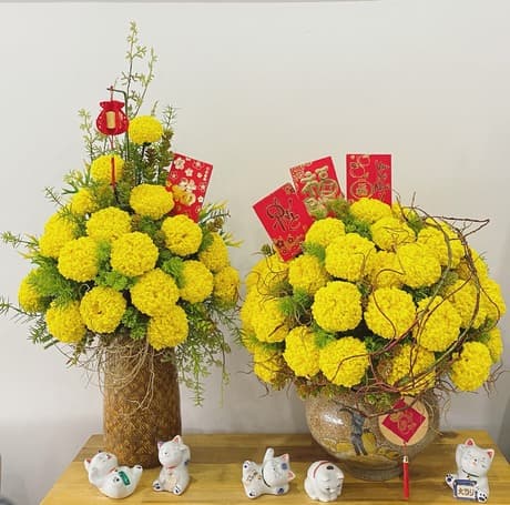 Các kiểu cắm hoa cúc vàng