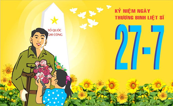 Em thể hiện lòng biết ơn các thương binh, liệt sĩ
