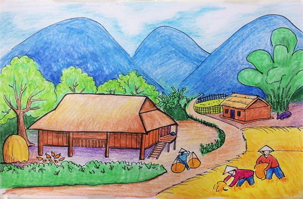 Tình cảm, cảm xúc của em về cảnh vật trong tranh