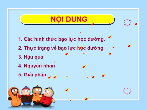 Nội dung PPT phòng chống bạo lực học đường
