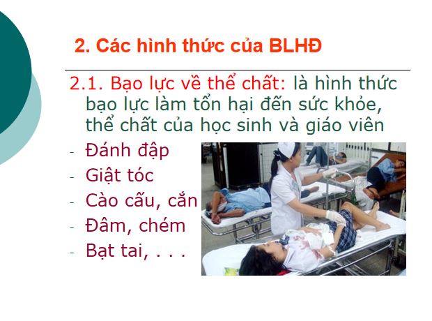 Powerpoint Phòng chống bạo lực học đường - các hình thức BLHĐ