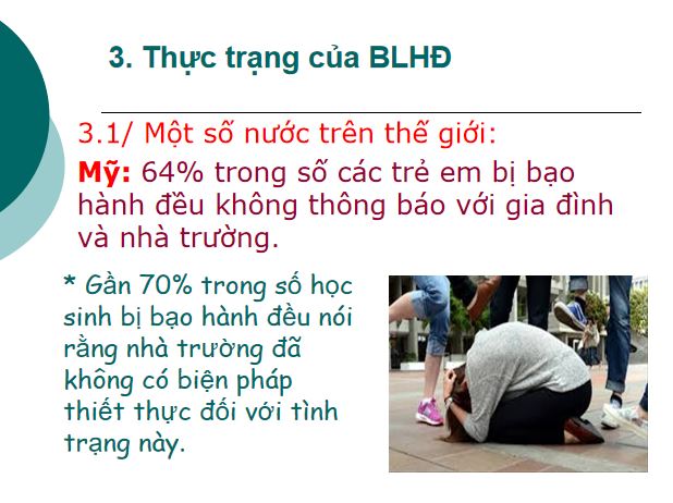 Powerpoint Phòng chống bạo lực học đường - thực trạng BLHĐ
