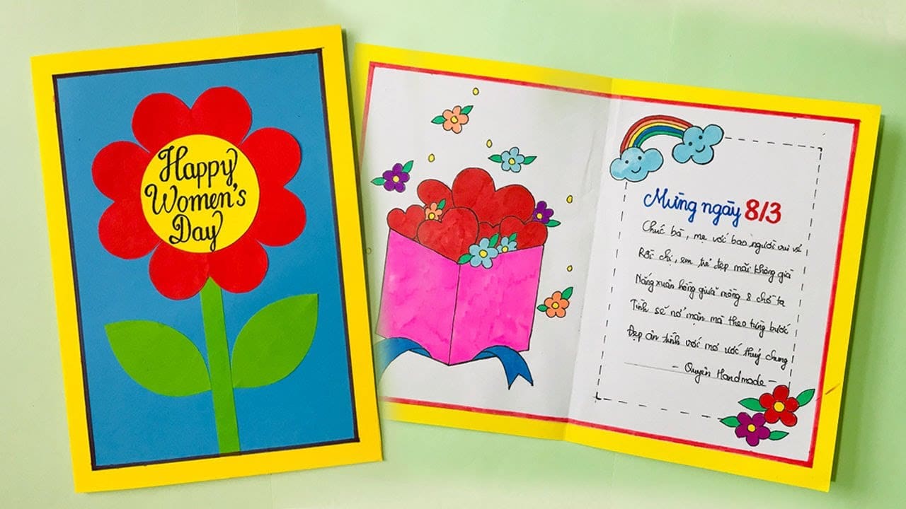 Tổng hợp với hơn 86 về mẫu thiệp 8 3 handmade hay nhất  Tin học Đông Hòa