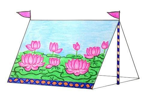 Vẽ trang trí lều trại đẹp