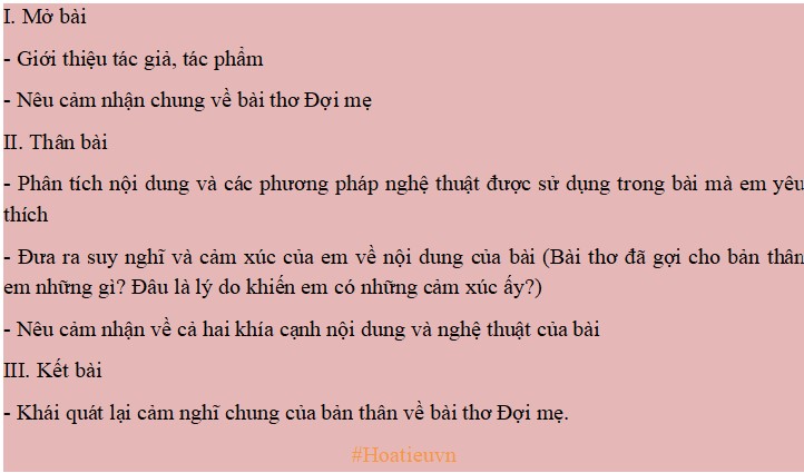 Phân tích bài thơ Đợi mẹ