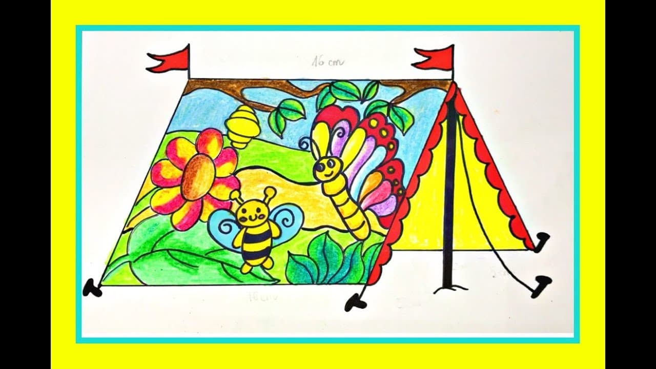 Vẽ trang trí Tạo dáng và trang trí cổng trại  trang trí lều trại mỹ thuật  8  Ktlovedrawing  YouTube