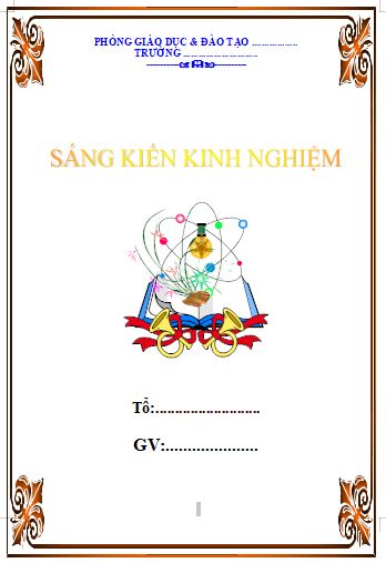 Bìa sáng kiến kinh nghiệm khoa học