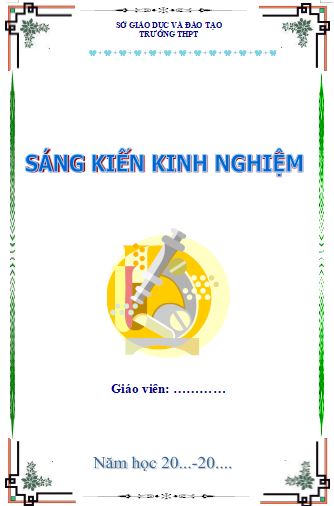 Bìa sáng kiến kinh nghiệm