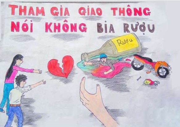 Vẽ tranh đề tài an toàn giao thông lớp 7