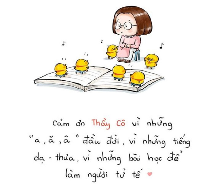 Viết lời cảm ơn cô giáo lớp 1