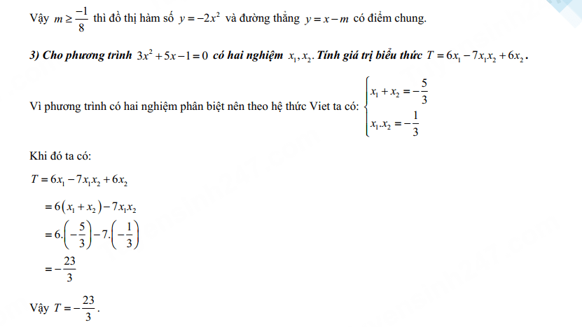 Đáp án đề thi tuyển sinh lớp 10 môn Toán 2023 Đồng Nai