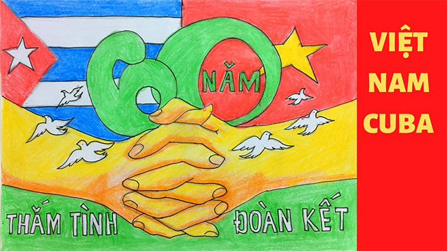 Vẽ Tranh Tình Hữu Nghị Việt Nam - Cuba Đơn Giản, Đẹp Nhất - Hoatieu.Vn