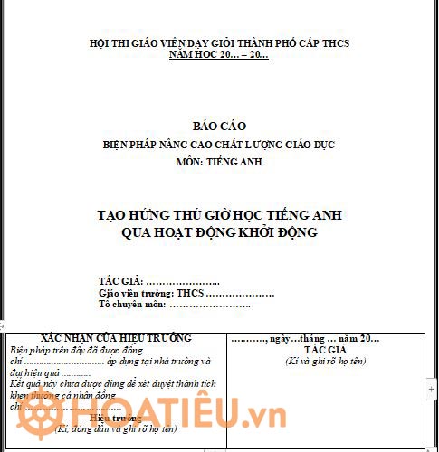 Giải pháp thi giáo viên giỏi môn tiếng Anh THCS