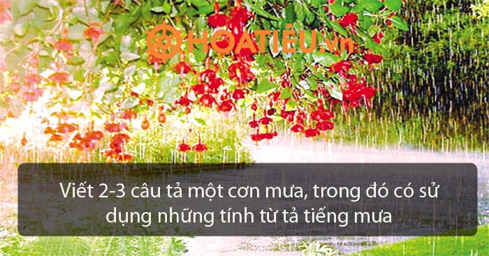 Tả một cơn mưa, trong đó có sử dụng những tính từ tả tiếng mưa
