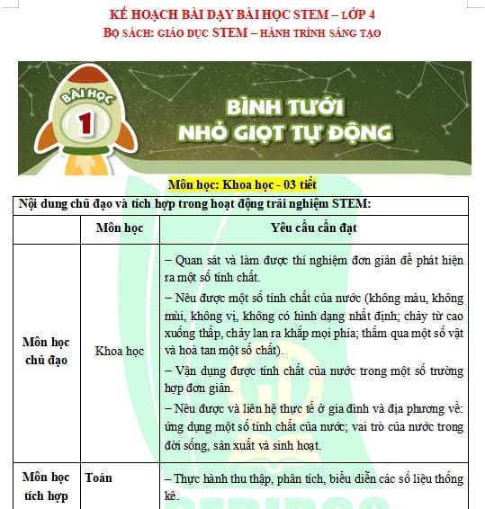 Bài học STEM lớp 4: Bình tưới nước nhỏ giọt tự động