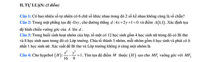 Đề thi cuối kì 2 Toán 10 Kết nối tri thức