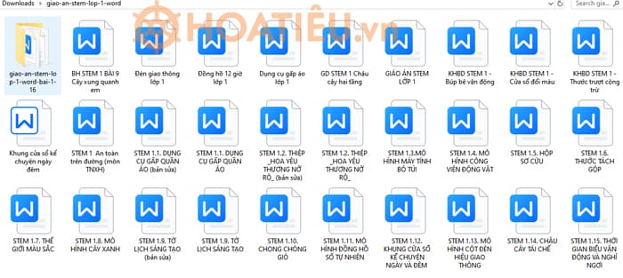 Giáo án Word STEM lớp 1